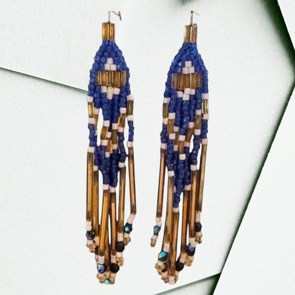 Boho Vintage Beaded Dangle Earrings